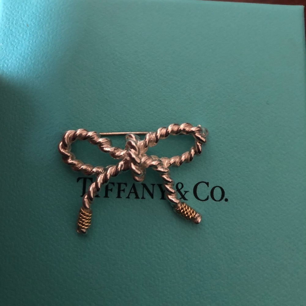 Tiffany & Co. twisted rope ribbon bow brooch pin